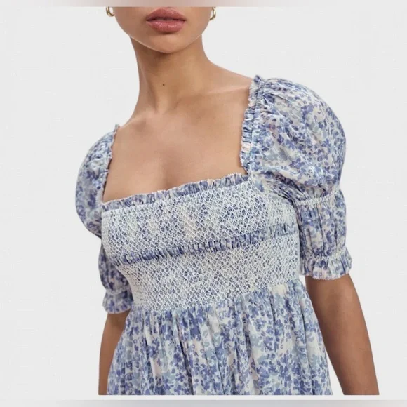 Reformation Dione Dress size 4 blue multi-NWT - Picture 4 of 11